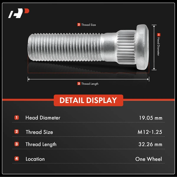 5 Pcs M12-1.25 Wheel Lug Stud for Nissan Pathfinder 05-12 Titan INFINITI
