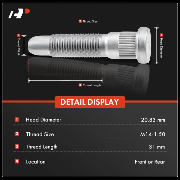 12 Pcs M14-1.50 Wheel Lug Stud for GMC Sierra 1500 Chevy Cadillac