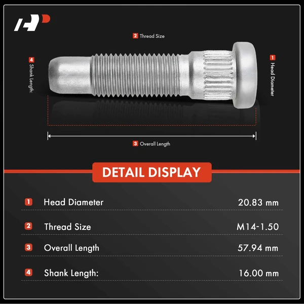 5 Pcs M14-1.50 Wheel Lug Stud for Buick LaCrosse Chevy Cadillac CTS GMC
