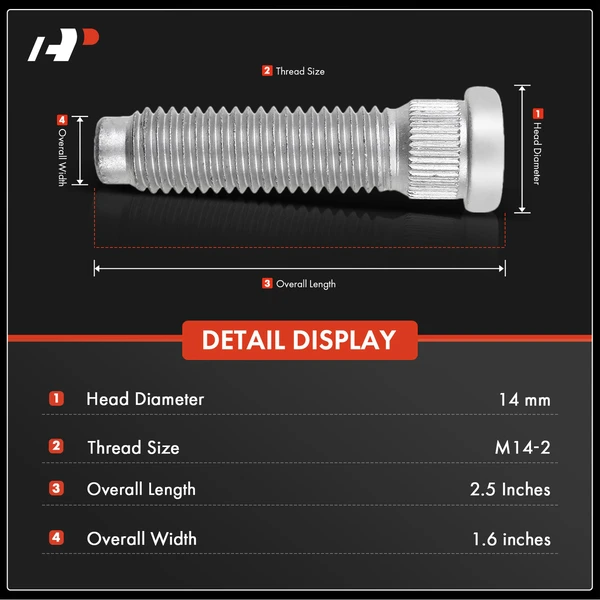 12 Pcs M14-2.0 Wheel Lug Stud for Ford F-150 2000-2014 Navigator