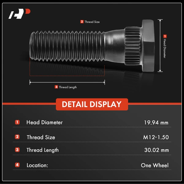 5 Pcs M12-1.50 Wheel Lug Stud for Chrysler PT Cruiser 01-10 Dodge