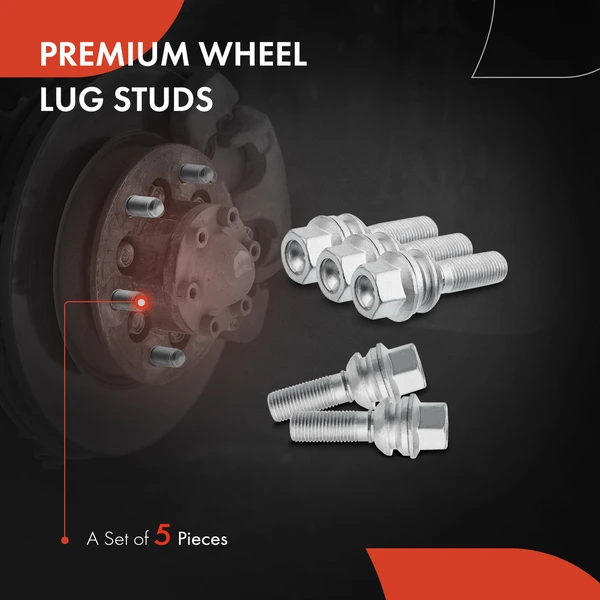 5 Pcs M14-1.50 Wheel Lug Stud for Volkswagen Touareg 04-14 Audi Porsche