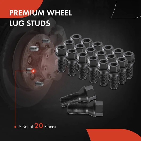 20 Pcs Front & Rear M14-1.25 Wheel Lug Stud for BMW X3 330i 840i 530i Mini Cooper