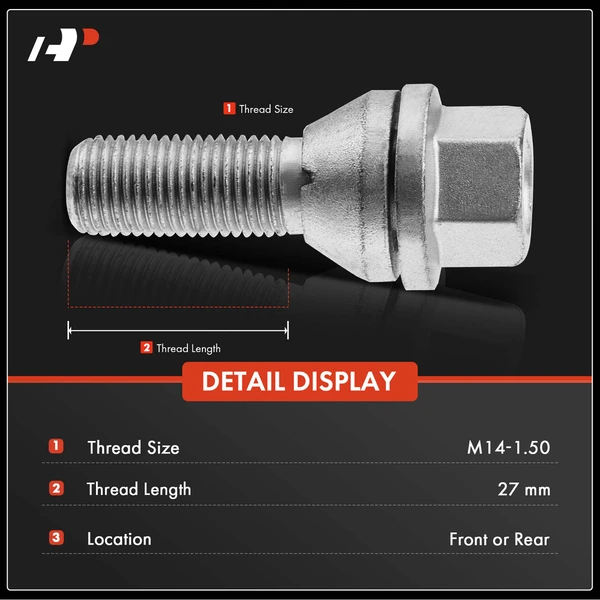 10 Pcs Front or Rear M14-1.50 Wheel Lug Stud for Volvo S60 11-20 S80 S90 V60 XC40