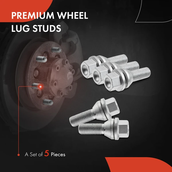 5 Pcs M14-1.50 Wheel Lug Stud for Volvo S60 11-20 S80 S90 V60 XC40
