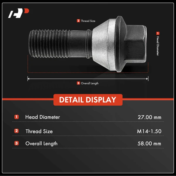 20 Pcs Front & Rear M14-1.50 Wheel Lug Stud for BMW X5 E53 2000-2006
