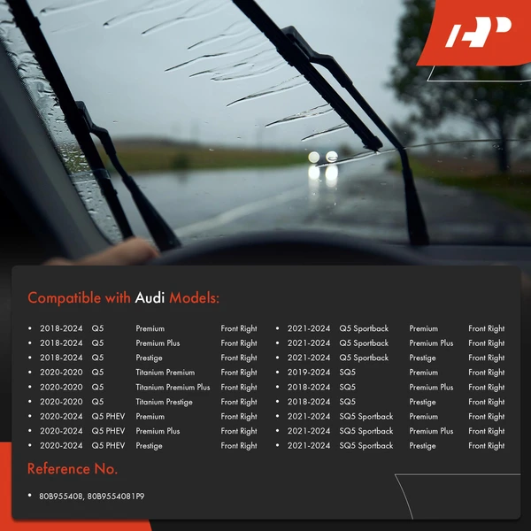 Front Passenger Windshield Wiper Arm for Audi Q5 SQ5 2018-2024 Q5 PHEV SQ5 Sportback