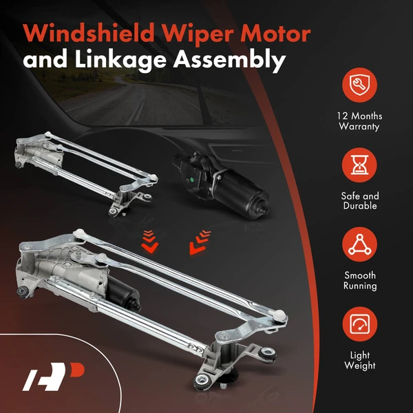 Windshield Wiper Motor & Linkage Assembly for Honda Accord 2003-2007 Coupe 2-Door