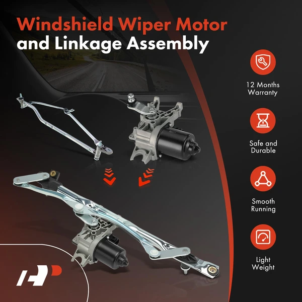 Front Wiper Motor & Linkage Assembly for Chevrolet Cavalier Oldsmobile Pontiac