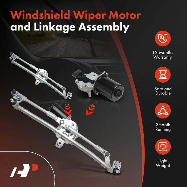 Front Wiper Motor & Linkage Assembly with Motor for VW Jetta Golf Beetle Audi A3