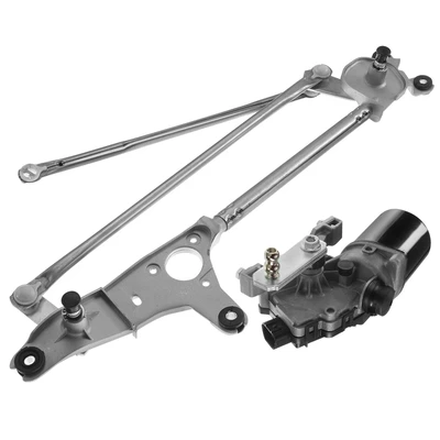 2 Pcs Front Windshield Wiper Linkage & Motor Assembly