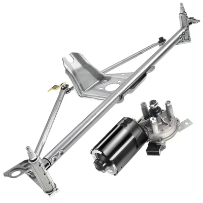 2 Pcs Front Windshield Wiper Linkage & Motor Assembly