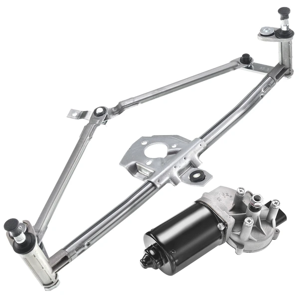 2 Pcs Front Windshield Wiper Linkage & Motor Assembly for Volkswagen Jetta 02-05 Golf