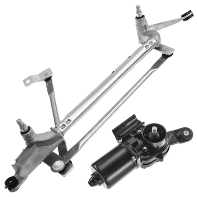2 Pcs Front Windshield Wiper Linkage & Motor Assembly