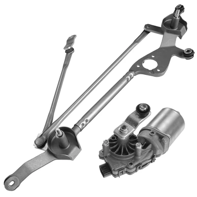 2 Pcs Front Windshield Wiper Linkage & Motor Assembly