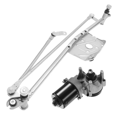 2 Pcs Front Windshield Wiper Linkage & Motor Assembly