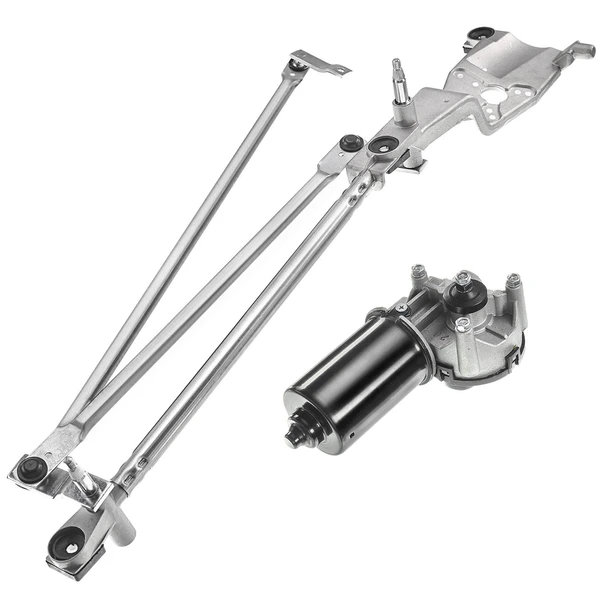 2 Pcs Front Windshield Wiper Linkage & Motor Assembly for 2000-2005 Ford Focus