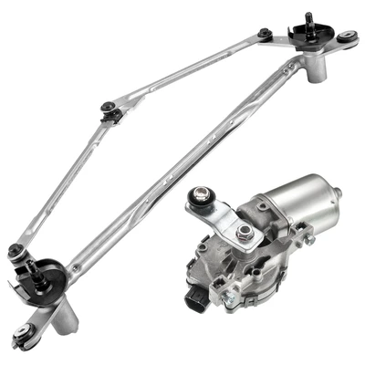 2 Pcs Front Windshield Wiper Linkage & Motor Assembly