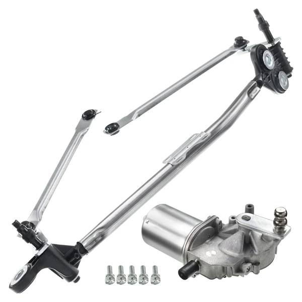 2 Pcs Front Windshield Wiper Linkage & Motor Assembly for 2007-2013 BMW X5