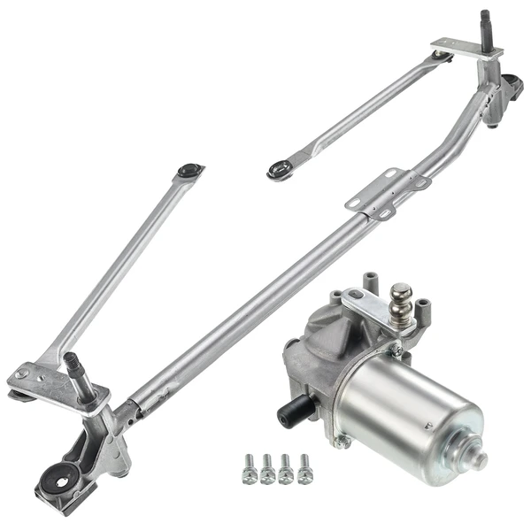 2 Pcs Front Windshield Wiper Linkage & Motor Assembly for Land Rover LR2 2008-2015