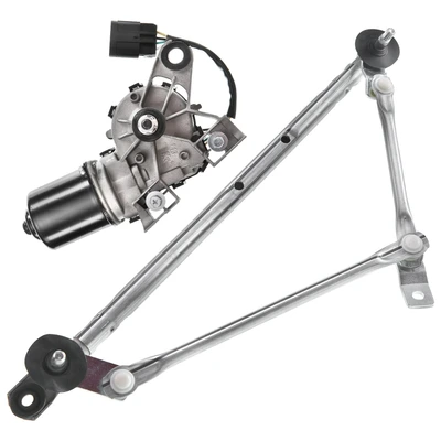 2 Pcs Front Windshield Wiper Linkage & Motor Assembly