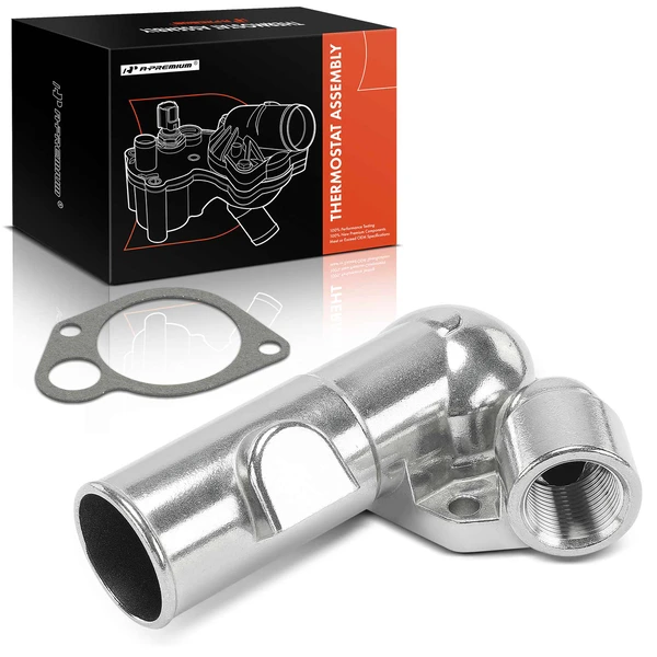 Engine Coolant Thermostat Housing Water Outlet for 1990-1991 Ford E-250 Econoline Club Wagon