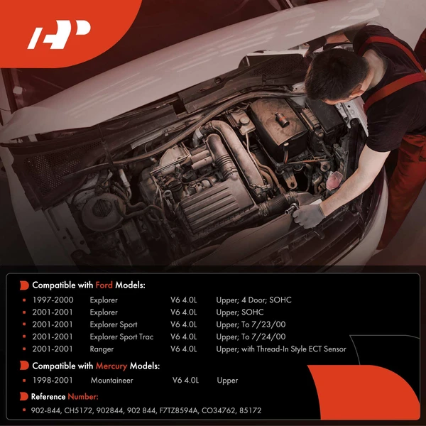 Upper Engine Coolant Thermostat Housing Water Outlet for Ford Explorer Mercury V6 4.0L