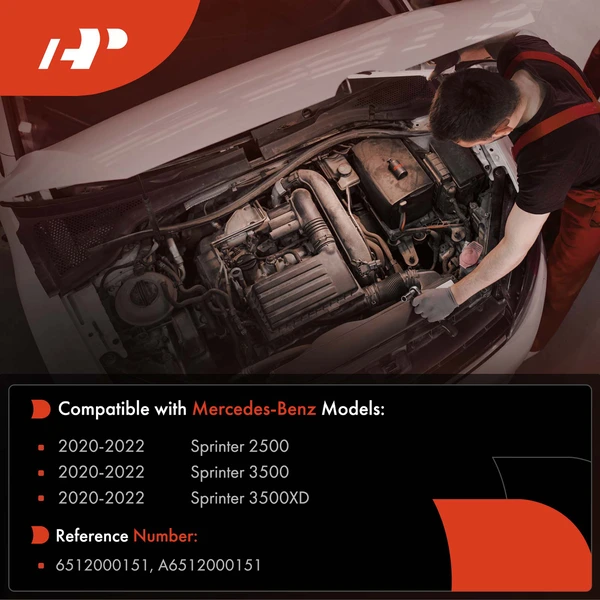 Water Pump Line for Mercedes-Benz NCV3 Sprinter 2500 3500 3500XD 2020-2022 2.1L