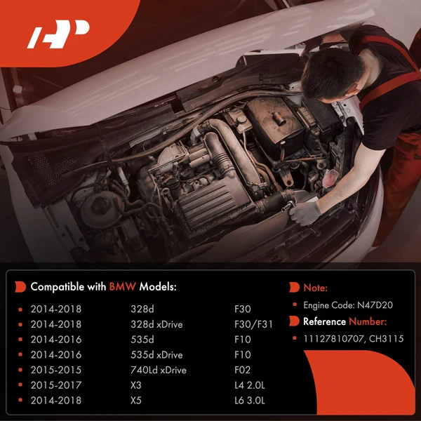 Engine Coolant Pipe Connector for BMW F30 328d F15 X5 F10 535d 535d xDrive X3