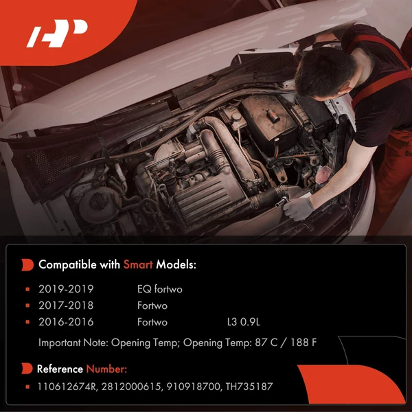 Coolant Thermostat for Smart Fortwo 2016-2018 EQ fortwo 2019 Plastic