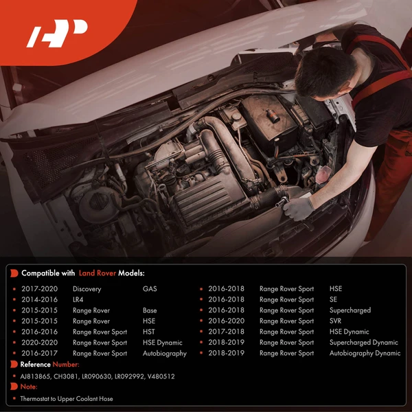 2 Pcs Aluminum Engine Coolant Pipe for Land Rover Range Rover 2015 Discovery 2017-2020