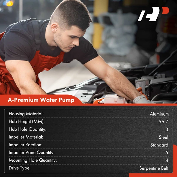 Engine Water Pump with Gasket for Ford F-250 350 Super Duty 11-20 F650 F750 6.7L