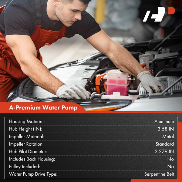 Engine Water Pump with Gasket for Chrysler Sebring 2001-2005 Mitsubishi Eclipse