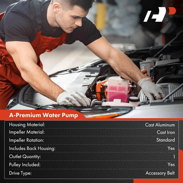 Engine Water Pump with Pulley for Chevrolet Impala Malibu Colorado GMC Canyon