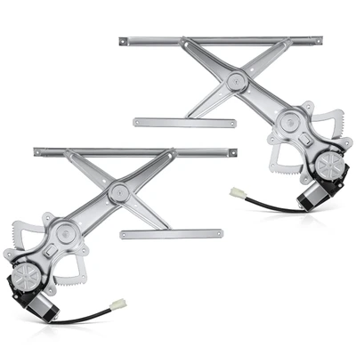 2 Pcs Front Power Window Regulator with Motor