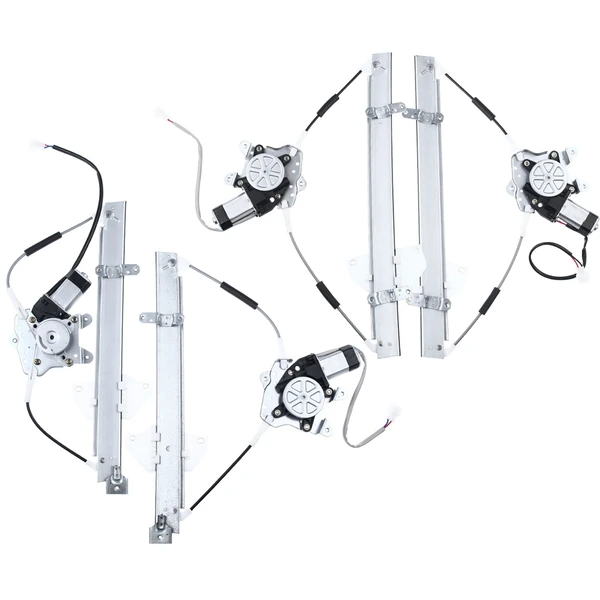 1993-1996 Mitsubishi Mirage 4-Pc Window Regulator and Motor Kit Front & Rear Electric with Motor A-Premium APWR1641