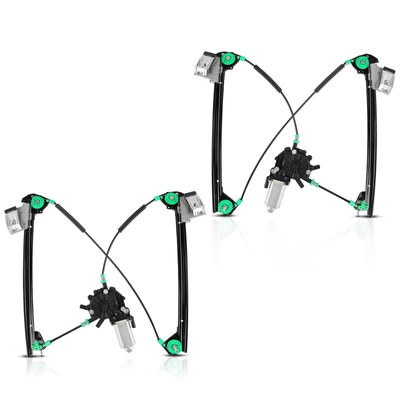 2 Pcs Front Power Window Regulator with Motor