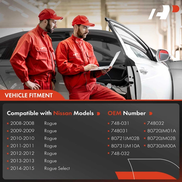 2 Pcs Front Power Window Regulator with Motor for Nissan Rogue 08-13 with Anti-Pinch