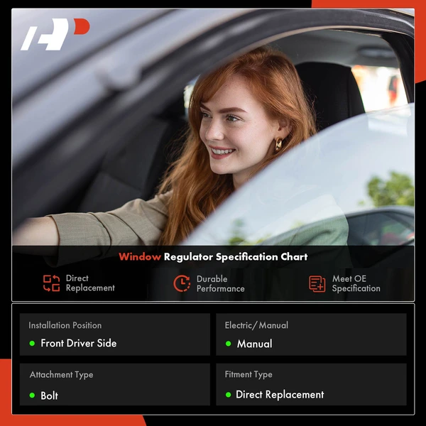Front Driver Manual Window Regulator for Toyota 4Runner 1990-1991 Pickup