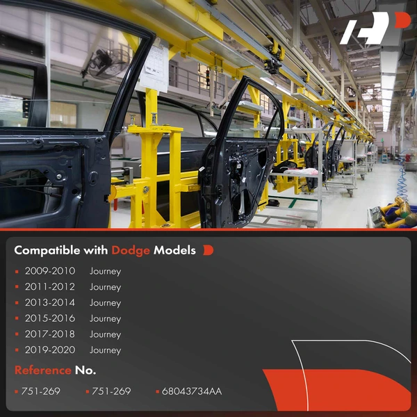 Front Passenger Power Window Regulator with Motor & 2 Pins for Dodge Journey 2009-2020