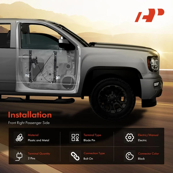 Front Passenger Power Window Motor & Regulator Assembly for Chevy Volt 2011-2014