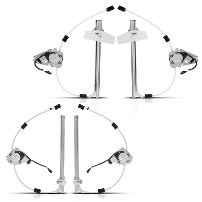 4 Pcs Front & Rear Power Window Regulator with Motor