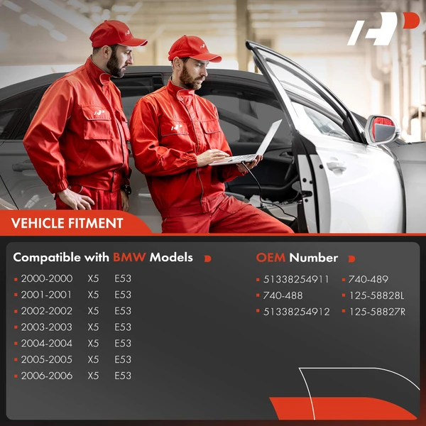 2 Pcs Front Power Window Regulator without Motor for BMW X5 E53 2000-2006