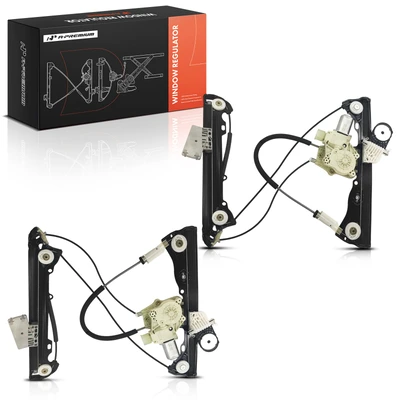 2 Pcs Front Power Door Window Regulator with 6-Blade Motor