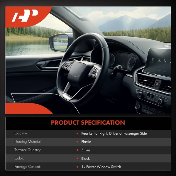 Rear Driver or Passenger Power Window Switch for Honda Civic 2006-2011