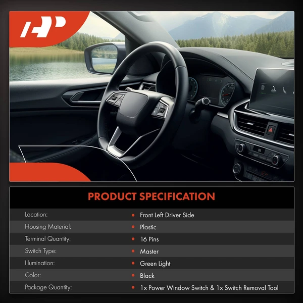 Front Driver Power Window Switch for Land Rover LR3 Range Rover Sport 2007-2009