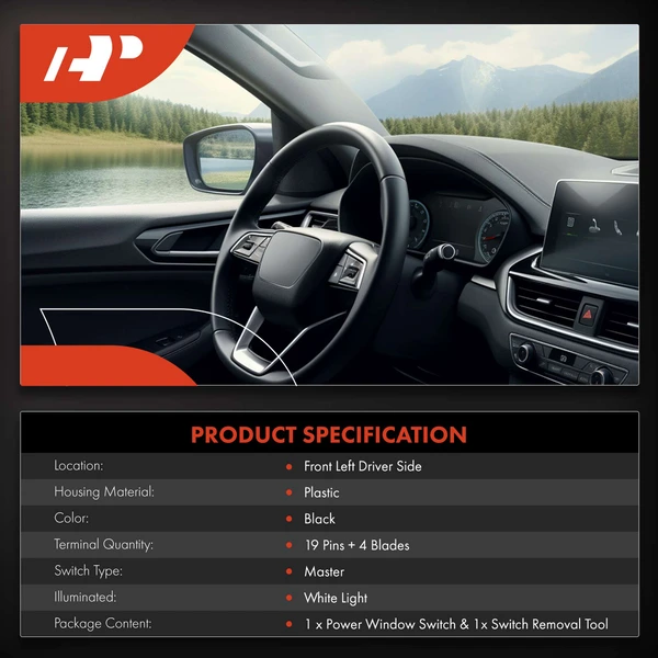 Front Driver Power Window Switch for Honda Accord 2003-2007