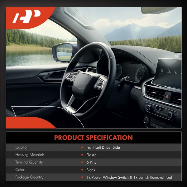 Front Driver Power Window Switch for Chevrolet Astro 1985-1995 GMC Safari 1990-1995