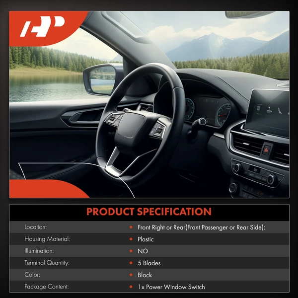 A-Premium APWS1063 Window Switch Front Passenger or Rear