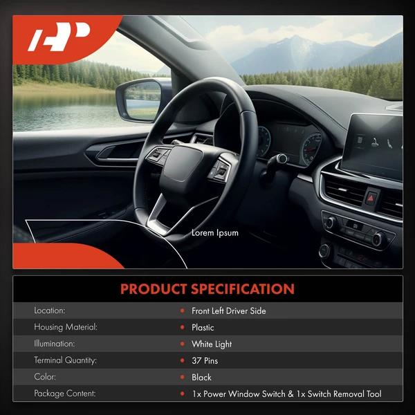 Front Driver Power Window Switch for Honda Passport 2019-2021 Pilot 2016-2018